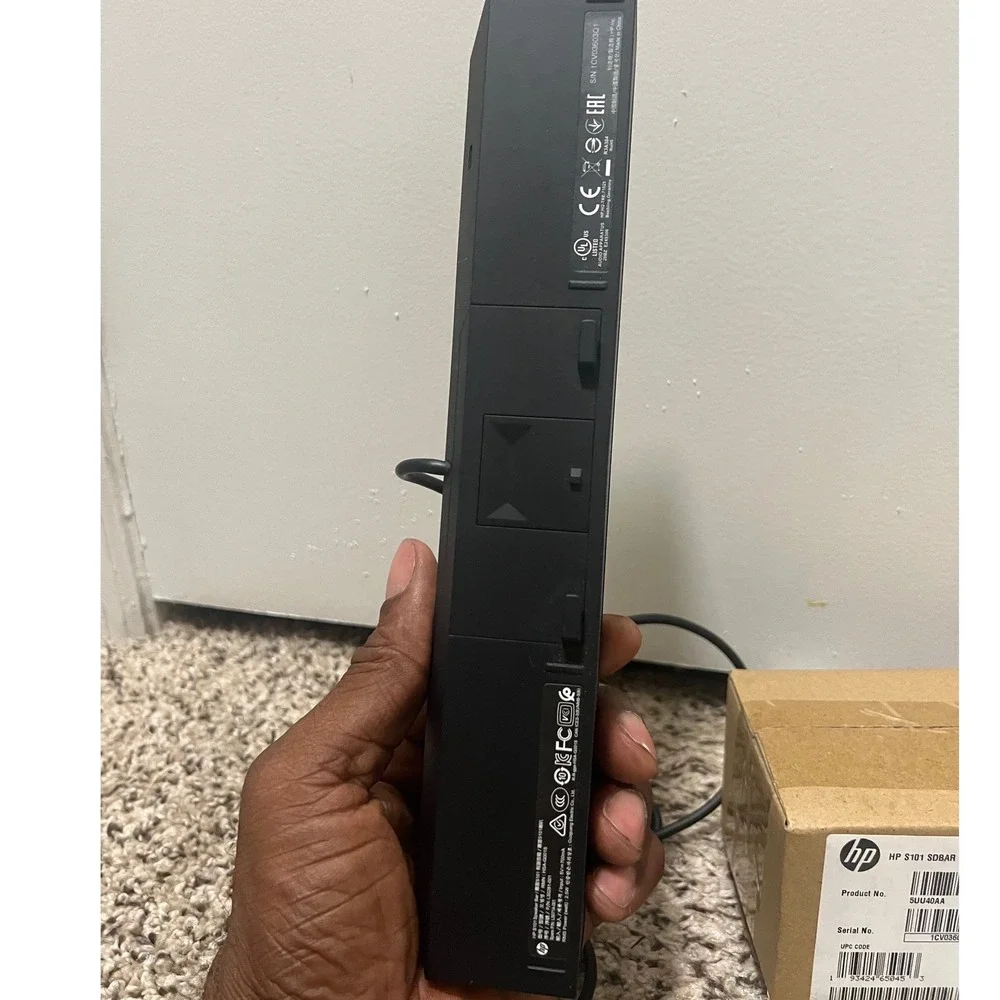 HP S101 Speaker Bar USB Wired Computer Soundbar Black 5UU40AA NEW